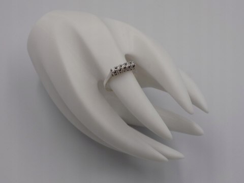 Piękny, stary, damski, srebrny pierścionek z cyrkoniami srebro 925 roz. 16