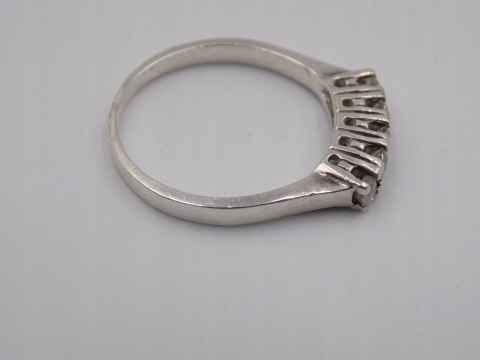 Piękny, stary, damski, srebrny pierścionek z cyrkoniami srebro 925 roz. 16