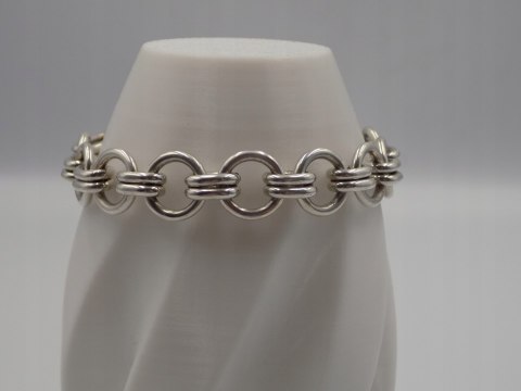 Stara, piękna, damska, srebrna bransoletka KÓŁECZKA - srebro 925 Vintage