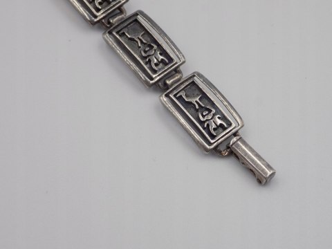 Stara, piękna, damska, srebrna bransoletka ZWIERZĄTKA - srebro 925 Vintage