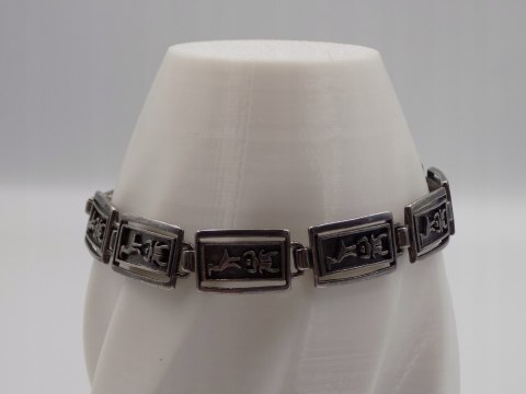 Stara, piękna, damska, srebrna bransoletka ZWIERZĄTKA - srebro 925 Vintage