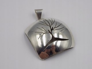 Stary, damski, srebrny wisiorek / zawieszka DRZEWO - srebro 925 - biżuteria