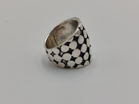 Stary piękny srebrny damski pierścionek/obrączka KÓŁECZKA r.10/11 VINTAGE