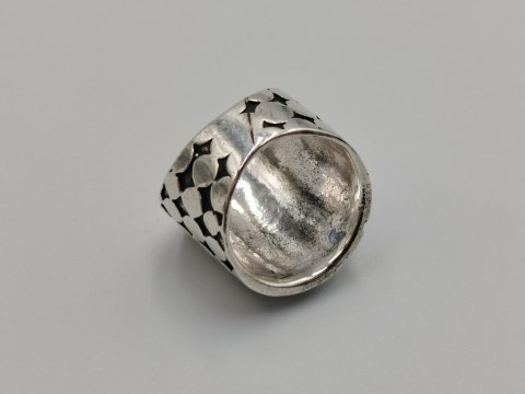 Stary piękny srebrny damski pierścionek/obrączka KÓŁECZKA r.10/11 VINTAGE