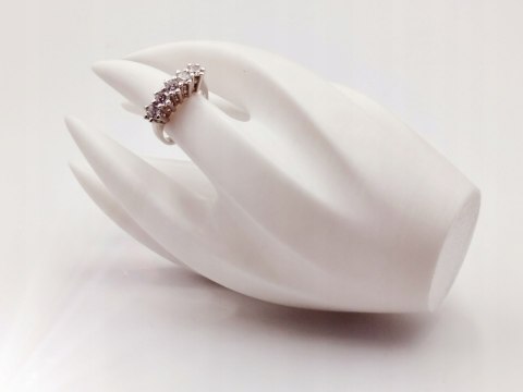 Piękny srebrny damski pierścionek CYRKONIE r.13/14 - VINTAGE biżuteria