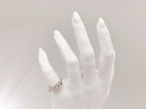 Piękny srebrny damski pierścionek CYRKONIE r.13/14 - VINTAGE biżuteria