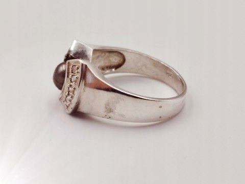 Piękny srebrny damski pierścionek PERŁA+CYRKONIE r.16 biżuteria VINTAGE