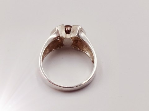 Piękny srebrny damski pierścionek PERŁA+CYRKONIE r.16 biżuteria VINTAGE