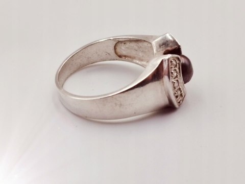 Piękny srebrny damski pierścionek PERŁA+CYRKONIE r.16 biżuteria VINTAGE