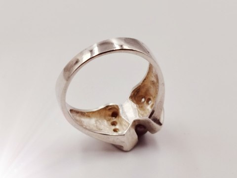 Piękny srebrny damski pierścionek PERŁA+CYRKONIE r.16 biżuteria VINTAGE