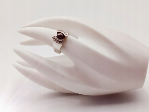 Piękny srebrny damski pierścionek PERŁA+CYRKONIE r.16 biżuteria VINTAGE