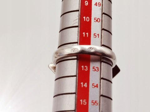 Piękny srebrny damski pierścionek ażurowy KWADRATY r.12 VINTAGE biżuteria