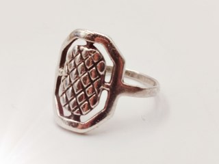 Piękny srebrny damski pierścionek ażurowy SIATECZKA r.14 VINTAGE biżuteria