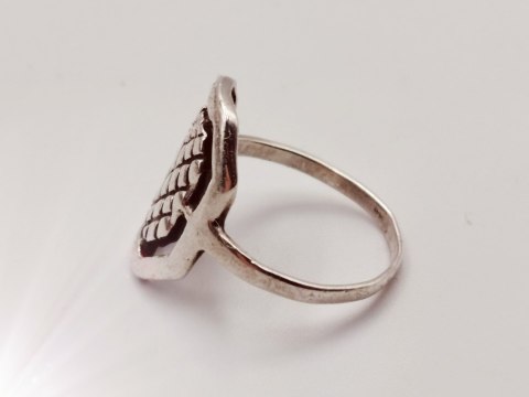 Piękny srebrny damski pierścionek ażurowy SIATECZKA r.14 VINTAGE biżuteria