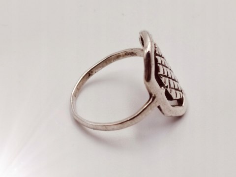 Piękny srebrny damski pierścionek ażurowy SIATECZKA r.14 VINTAGE biżuteria