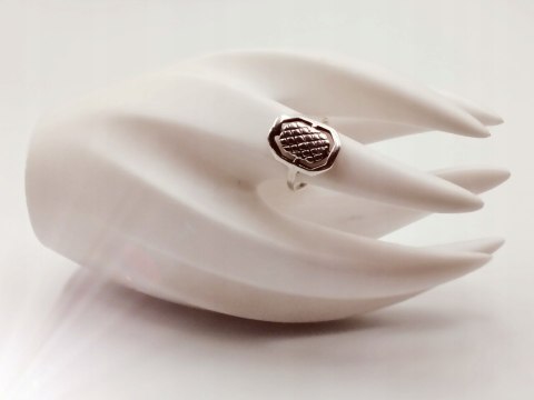 Piękny srebrny damski pierścionek ażurowy SIATECZKA r.14 VINTAGE biżuteria