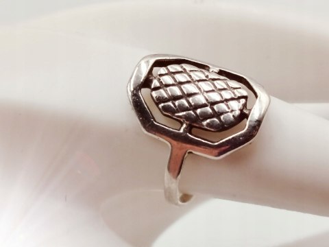 Piękny srebrny damski pierścionek ażurowy SIATECZKA r.14 VINTAGE biżuteria