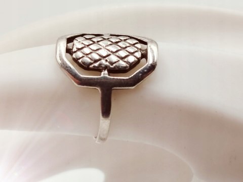 Piękny srebrny damski pierścionek ażurowy SIATECZKA r.14 VINTAGE biżuteria