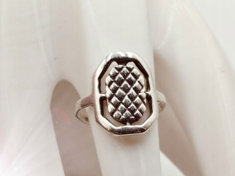 Piękny srebrny damski pierścionek ażurowy SIATECZKA r.14 VINTAGE biżuteria