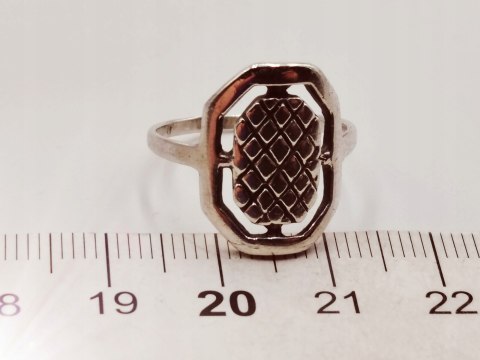 Piękny srebrny damski pierścionek ażurowy SIATECZKA r.14 VINTAGE biżuteria