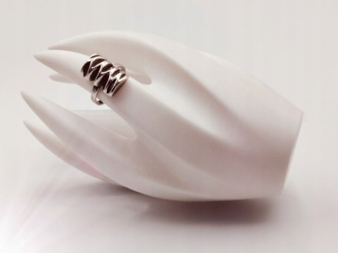 Piękny stary srebrny damski pierścionek "PIKOWANY" r.14 VINTAGE biżuteria