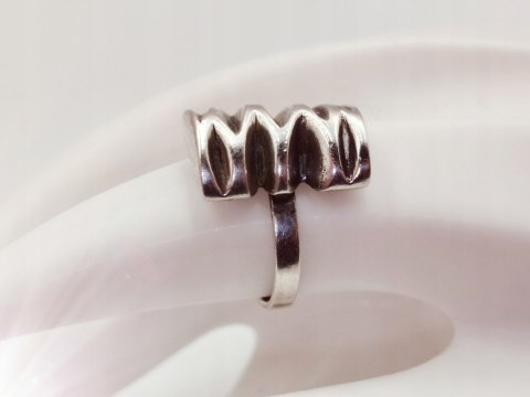 Piękny stary srebrny damski pierścionek "PIKOWANY" r.14 VINTAGE biżuteria