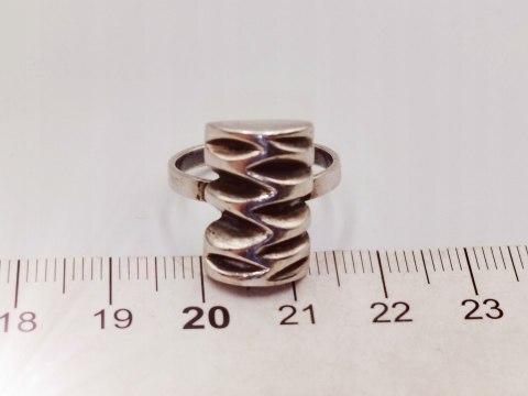 Piękny stary srebrny damski pierścionek "PIKOWANY" r.14 VINTAGE biżuteria