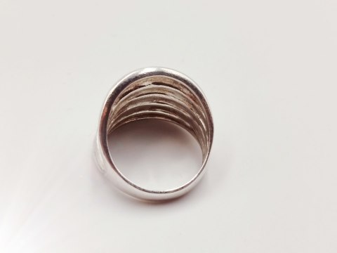 Srebrny damski pierścionek FALE / HARMONIA - roz.11 VINTAGE biżuteria