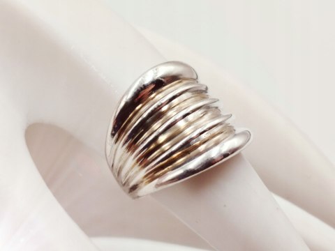 Srebrny damski pierścionek FALE / HARMONIA - roz.11 VINTAGE biżuteria