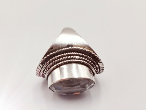 Srebrny damski pierścionek KRYSZTAŁ GÓRSKI r.16/17 srebro VINTAGE handmade