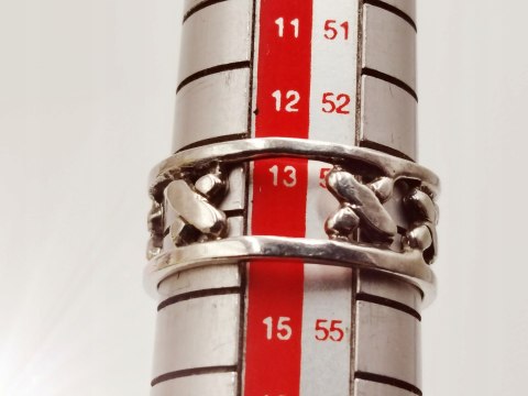 Srebrny damski pierścionek/obrączka ażurowa XXX IKSY roz. 13/14 VINTAGE